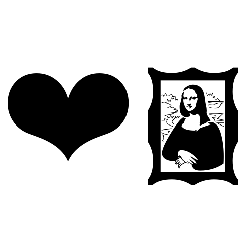 ❤🖼 Emoji Domain black and white Symbola rendering